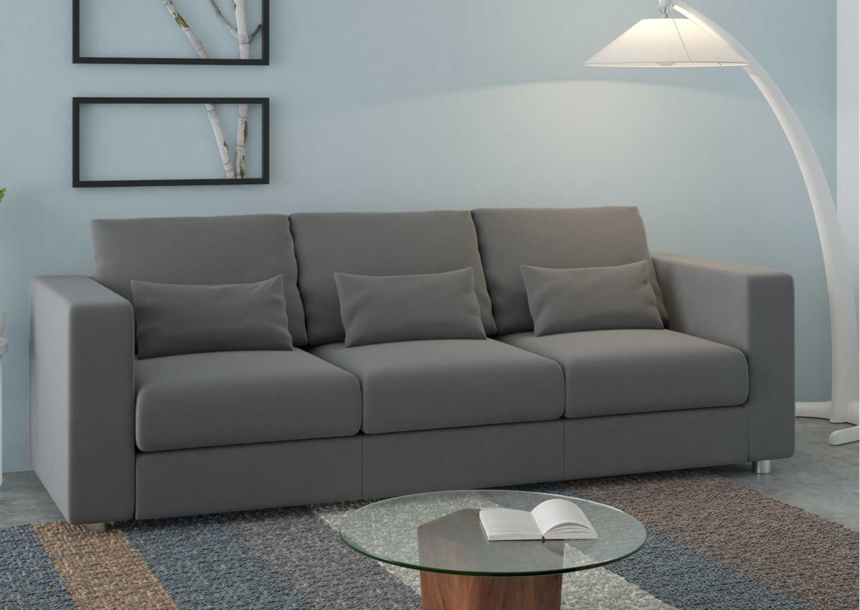 Klasyczna sofa rozkładana w kolorze grafitowym